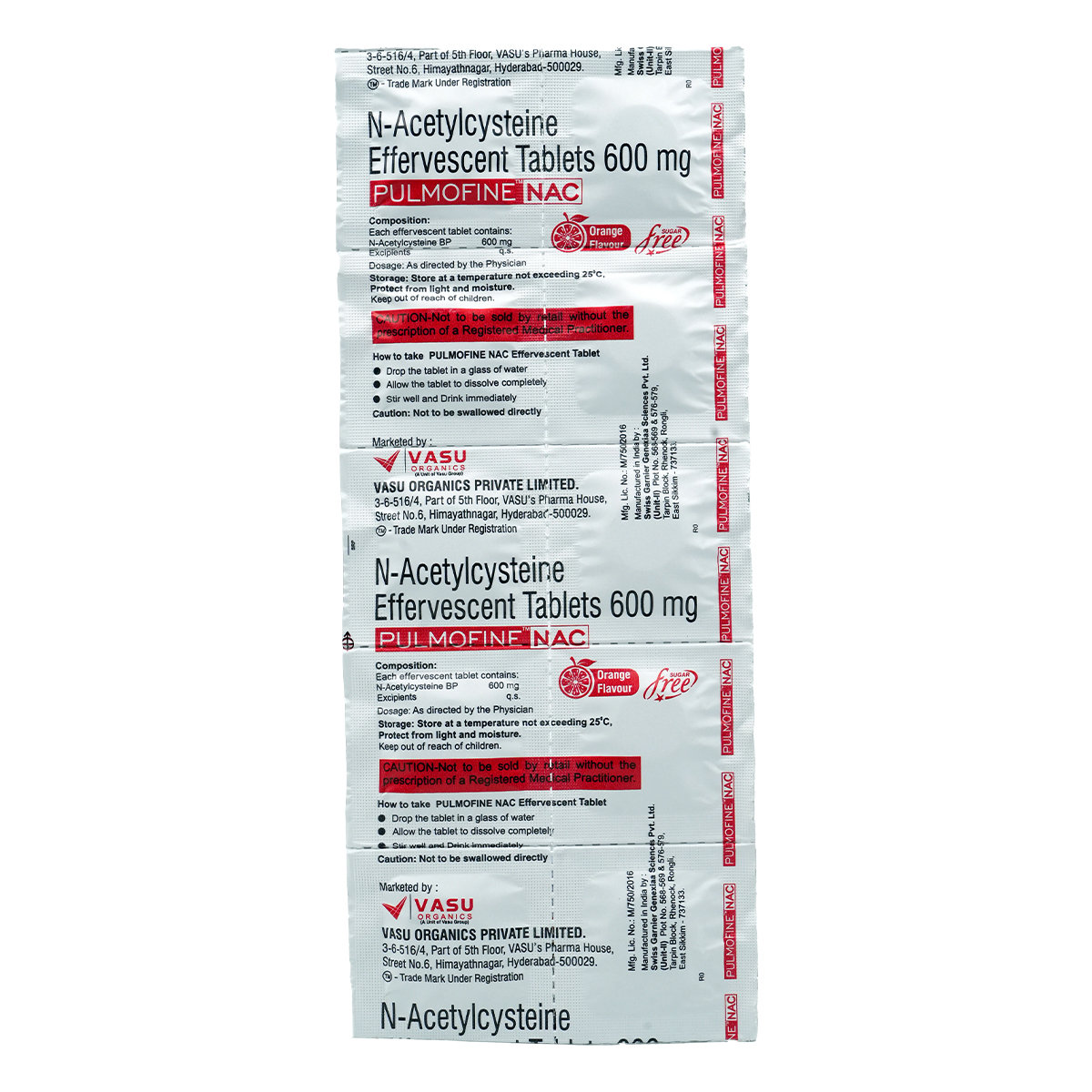 Pulmofine Nac 600 Sugar Free Orange Effervescent Tablet 10's, Pack of 10 TabletS Pulmofine Nac 600 Sugar Free Orange Effervescent Tablet 10's, Pack of 10 TabletS