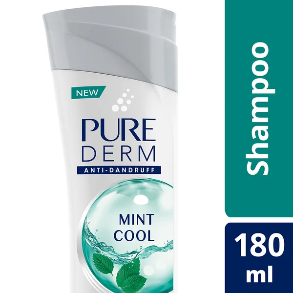 Pure Derm Mint Cool Anti-Dandruff Shampoo, 180 ml, Pack of 1