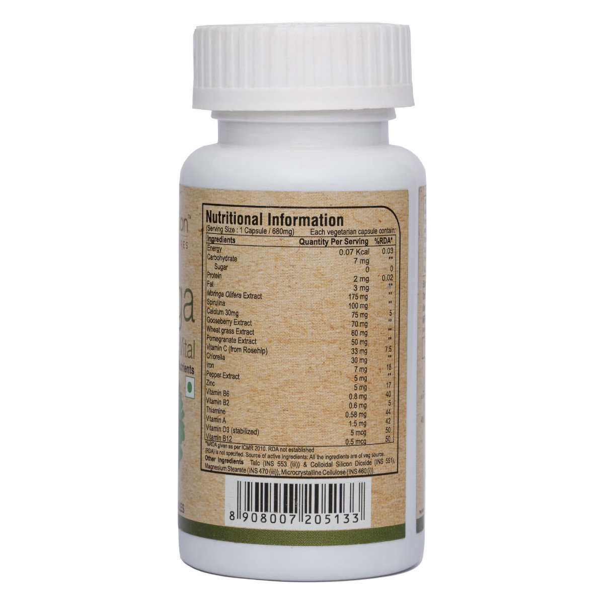 Pure Nutrition Moringa Vital 680 mg, 60 Capsules, Pack of 1 Pure Nutrition Moringa Vital 680 mg, 60 Capsules, Pack of 1