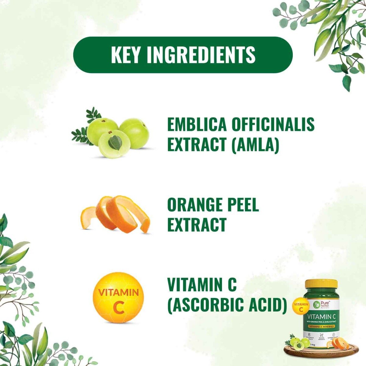 Pure Nutrition Vitamin C, 60 Tablets, Pack of 1 Pure Nutrition Vitamin C, 60 Tablets, Pack of 1