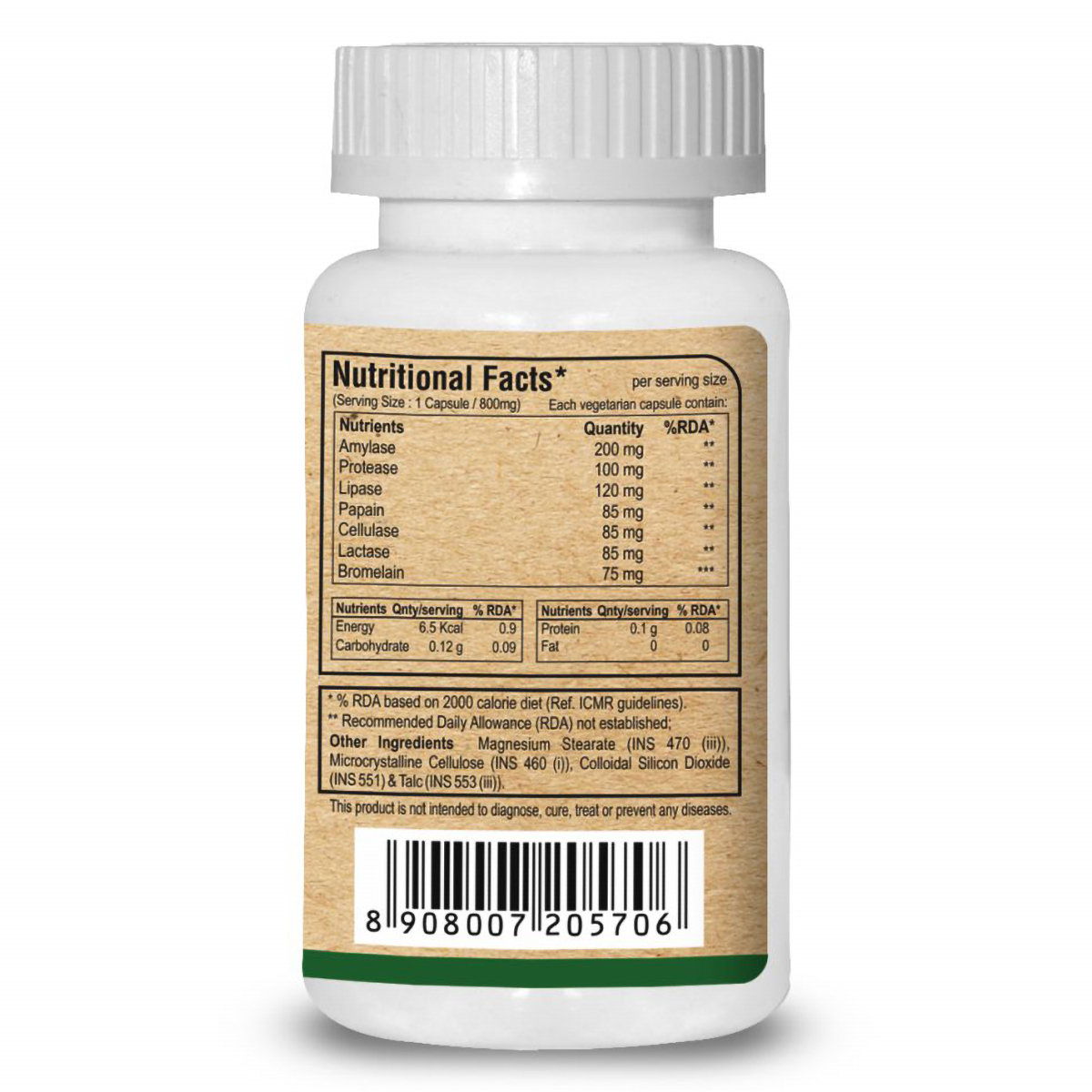 Pure Nutrition Digestive Enzymes 800 mg, 60 Capsules, Pack of 1 Pure Nutrition Digestive Enzymes 800 mg, 60 Capsules, Pack of 1