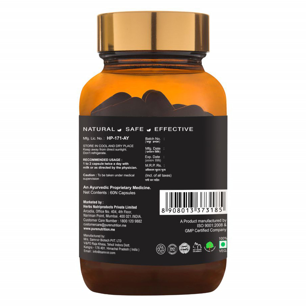 Pure Nutrition Menizin Musli & Kesar, 60 Capsules, Pack of 1 Pure Nutrition Menizin Musli & Kesar, 60 Capsules, Pack of 1