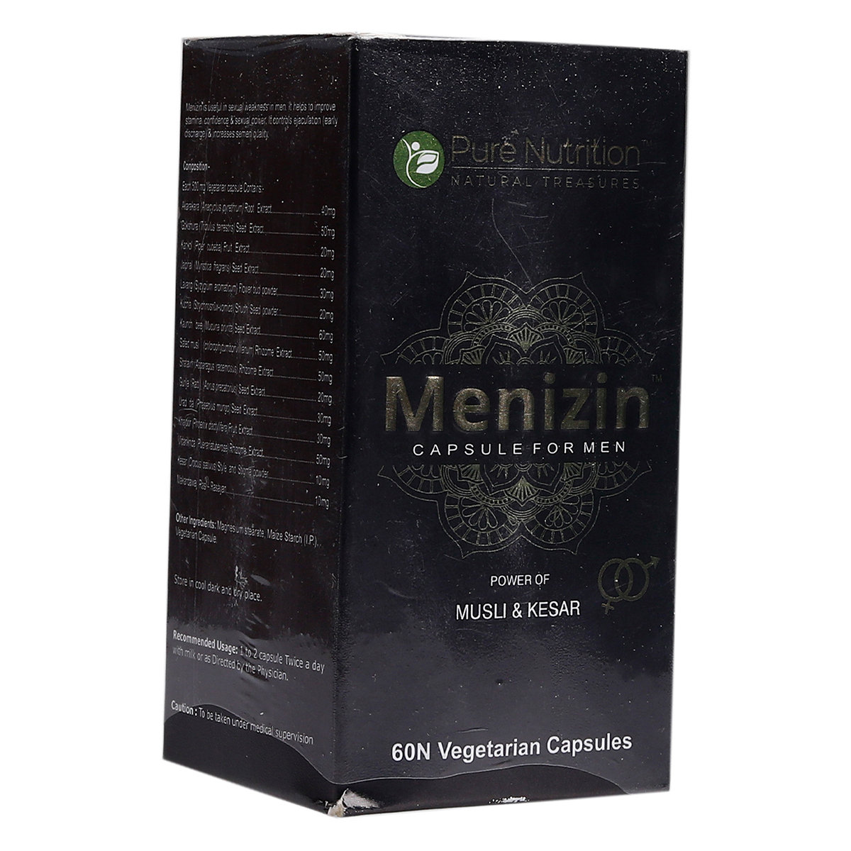 Pure Nutrition Menizin Musli & Kesar, 60 Capsules, Pack of 1 Pure Nutrition Menizin Musli & Kesar, 60 Capsules, Pack of 1