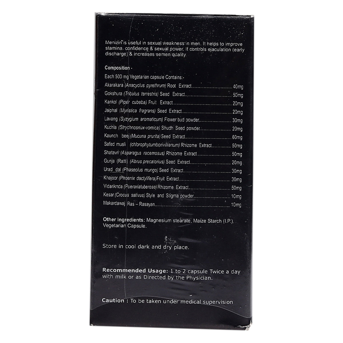 Pure Nutrition Menizin Musli & Kesar, 60 Capsules, Pack of 1 Pure Nutrition Menizin Musli & Kesar, 60 Capsules, Pack of 1