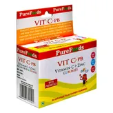 Pure Foods Vit C-Pb Vitamin-C+Zinc Orange Flavour, 30 Gummies, Pack of 1