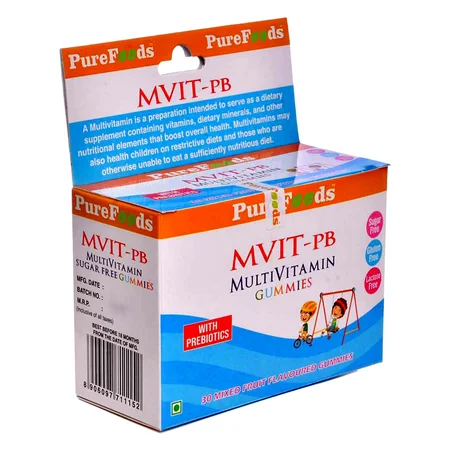 Pure Foods Mvit-Pb Multi Vitamin Fruit Flavour, 30 Gummies