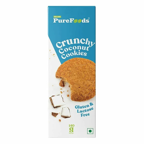 Pure Foods Crunchy Coconut Cookies, 140 gm