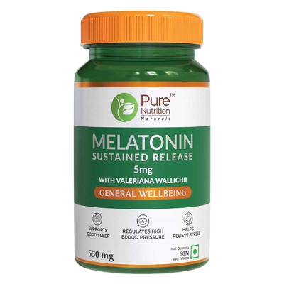 Pure Nutrition Melatonin SR 5 mg, 60 Tablets, Pack of 1