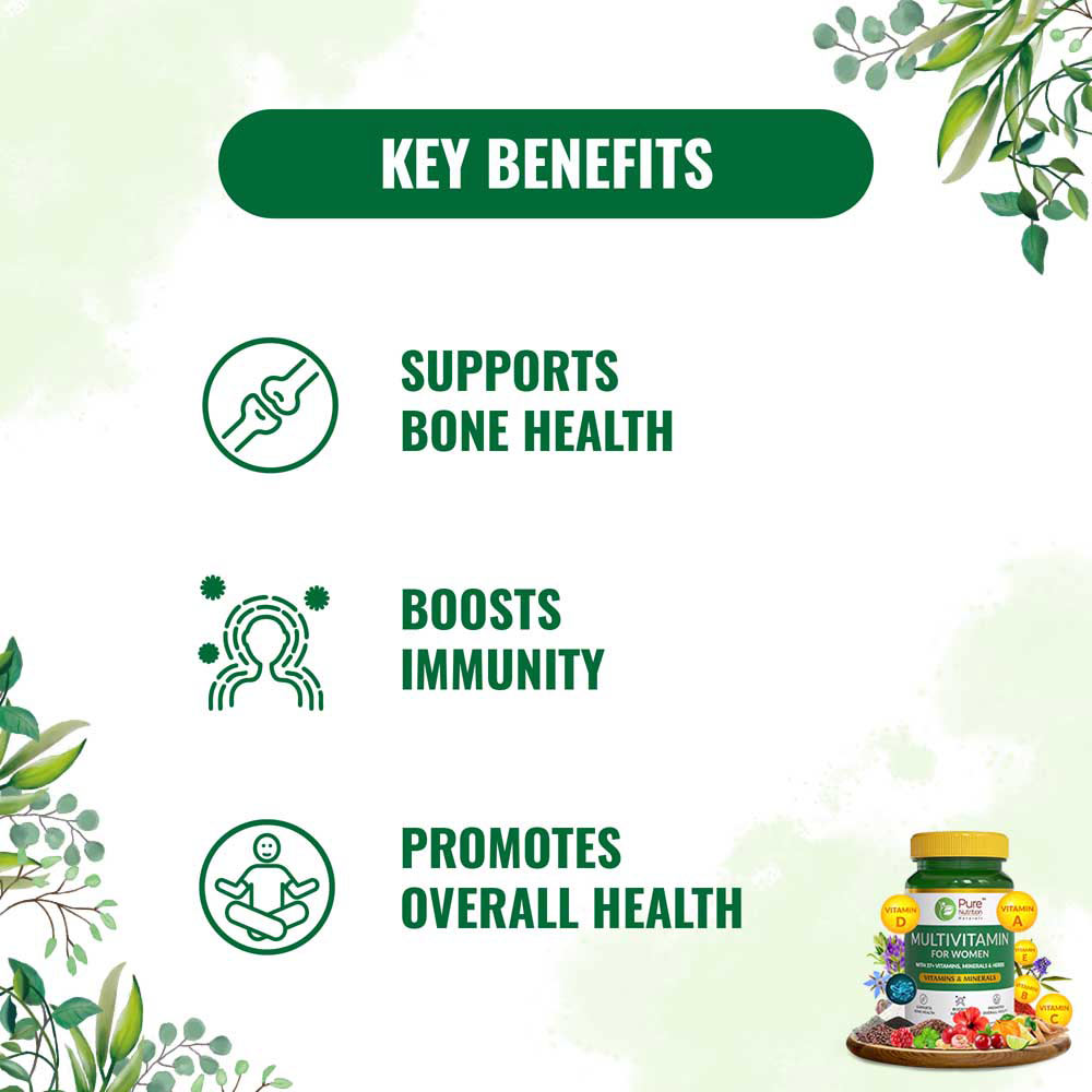 Pure Nutrition Multivitamin for Women 1500 mg, 60 Tablets, Pack of 1 Pure Nutrition Multivitamin for Women 1500 mg, 60 Tablets, Pack of 1