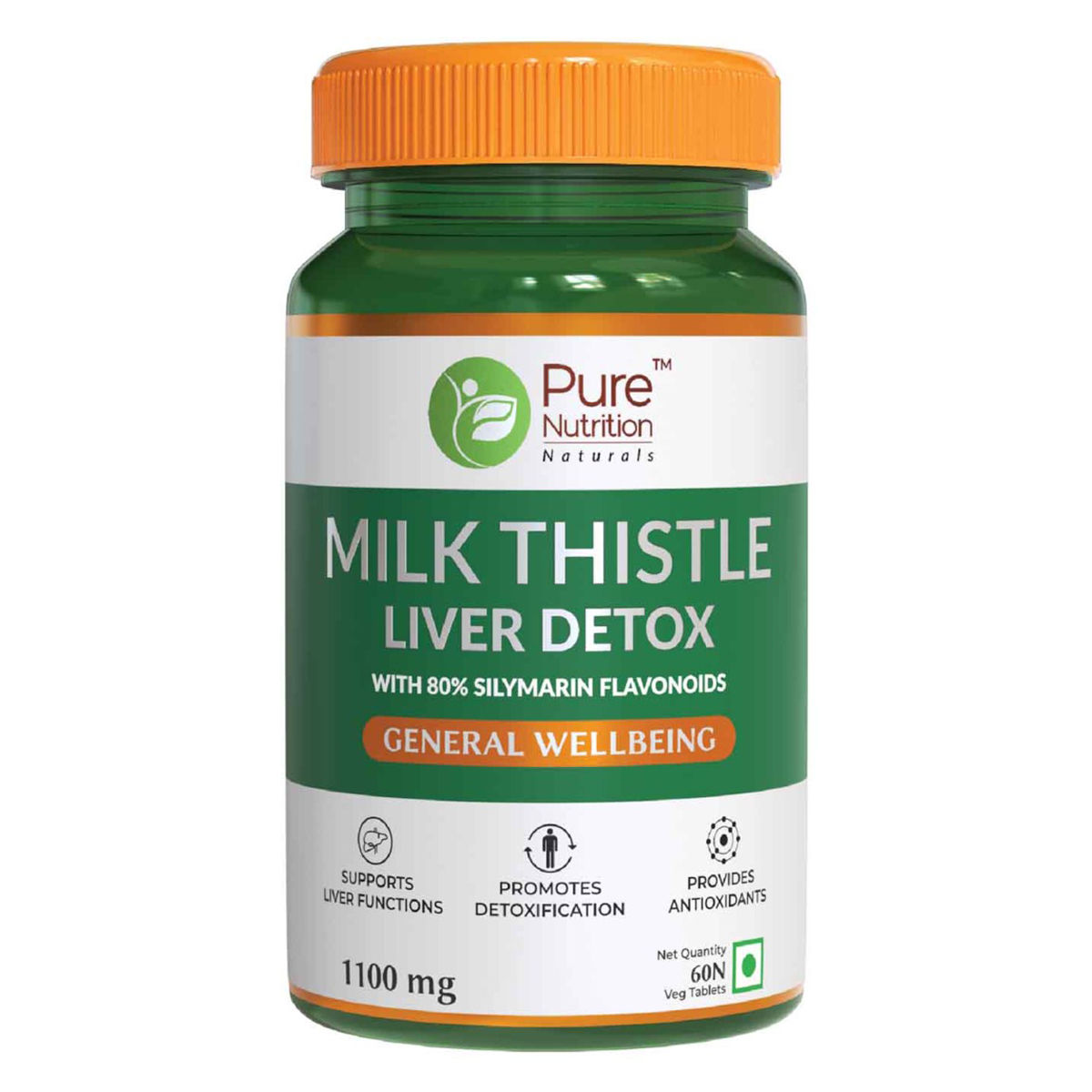 Buy Pure Nutrition Milk Thistle Liver Detox 1100 mg, 60 Tablets Online