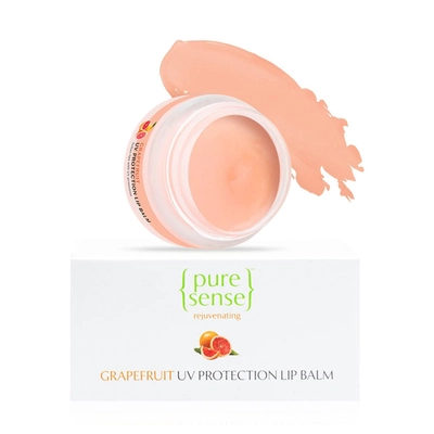 Pure Sense Rejuvenating Grapefruit UV Protection Lip Balm 5 gm | Sun Protection | Heals Chapped Lips | Gives Intensly Moisturised Lips | For All Skin Type, Pack of 1