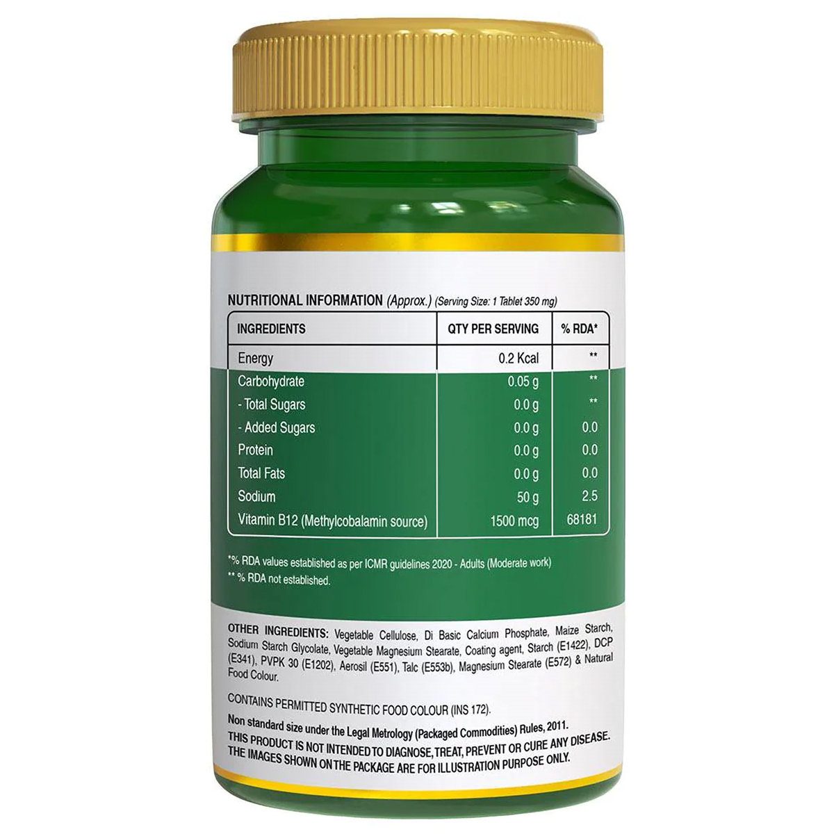 Pure Nutrition Vitamin B12 1500mcg, 60 Tablets, Pack of 1 Pure Nutrition Vitamin B12 1500mcg, 60 Tablets, Pack of 1