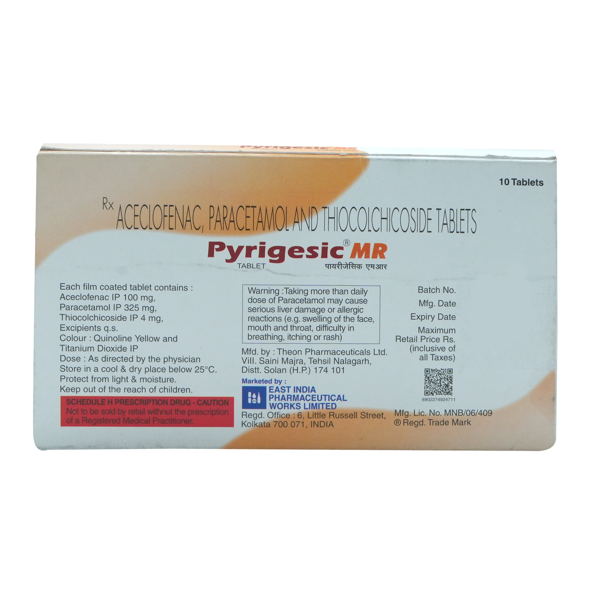 Pyrigesic MR Tablet 10's, Pack of 10 TABLETS Pyrigesic MR Tablet 10's, Pack of 10 TABLETS