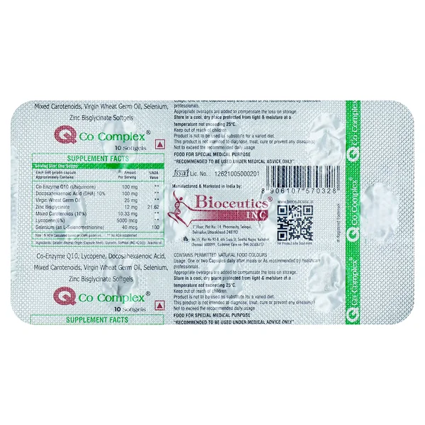 Q CO Complex 500 mg Softgel Capsule 10's