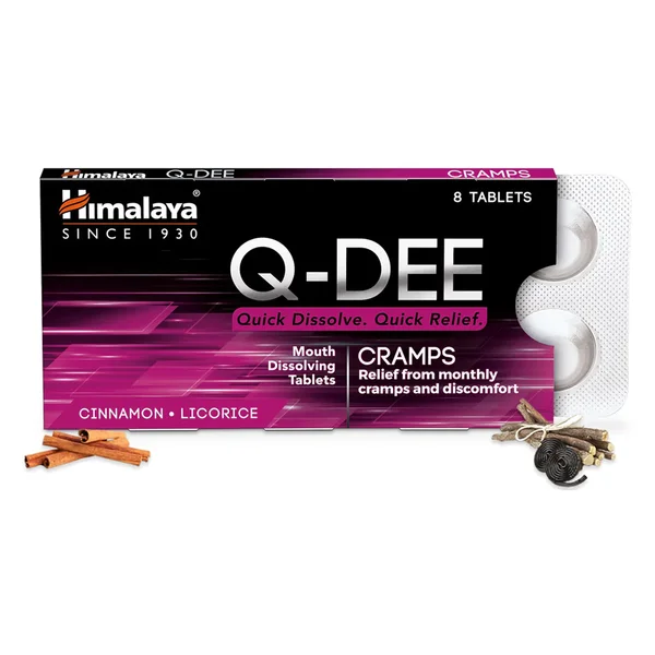 Himalaya Q-Dee Cramps, 8 Tablets, Pack of 8