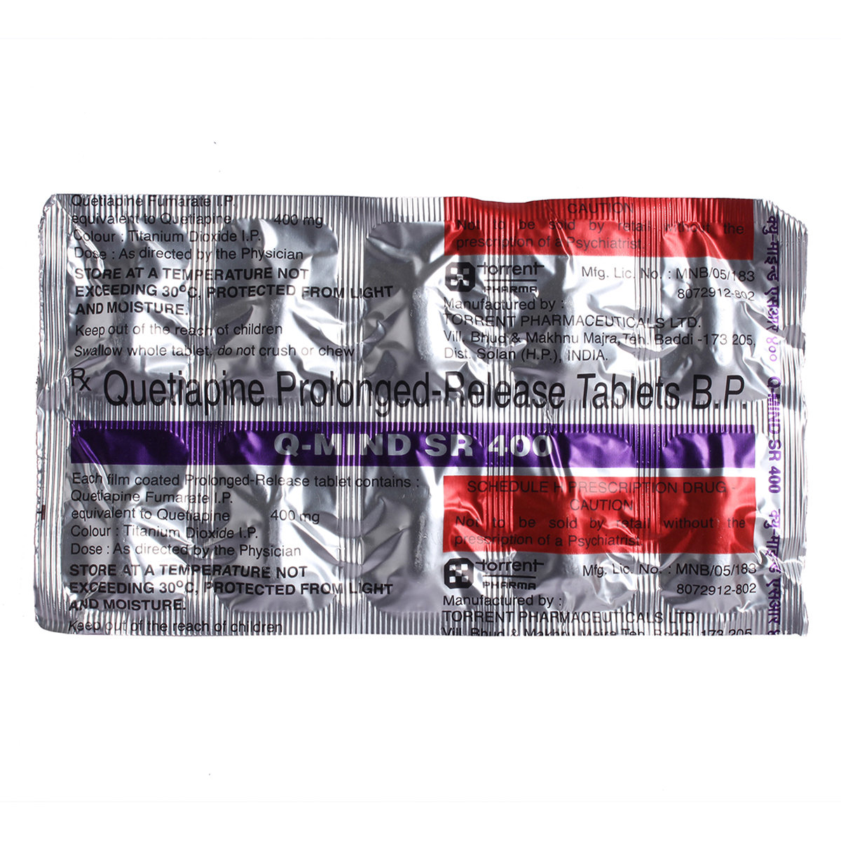 Q MIND SR 400MG TABLET, Pack of 10 TABLETS Q MIND SR 400MG TABLET, Pack of 10 TABLETS