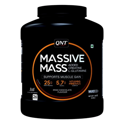 QNT Massive Mass Irish Chocolate Flavour Powder, 4 kg, Pack of 1