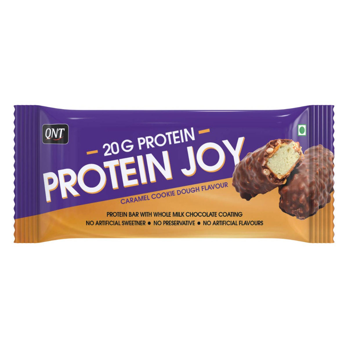 Buy QNT Protein Joy Caramel Cookie Dough Flavour Bar, 70 gm Online