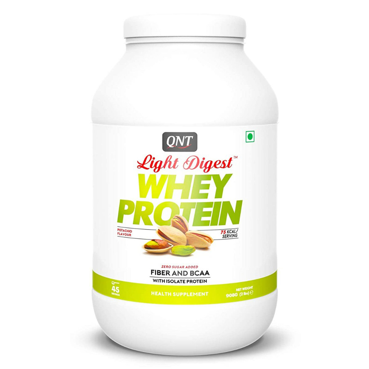 QNT Light Digest Whey Protein Pistachio Flavour Powder, 908 gm, Pack of 1 QNT Light Digest Whey Protein Pistachio Flavour Powder, 908 gm, Pack of 1