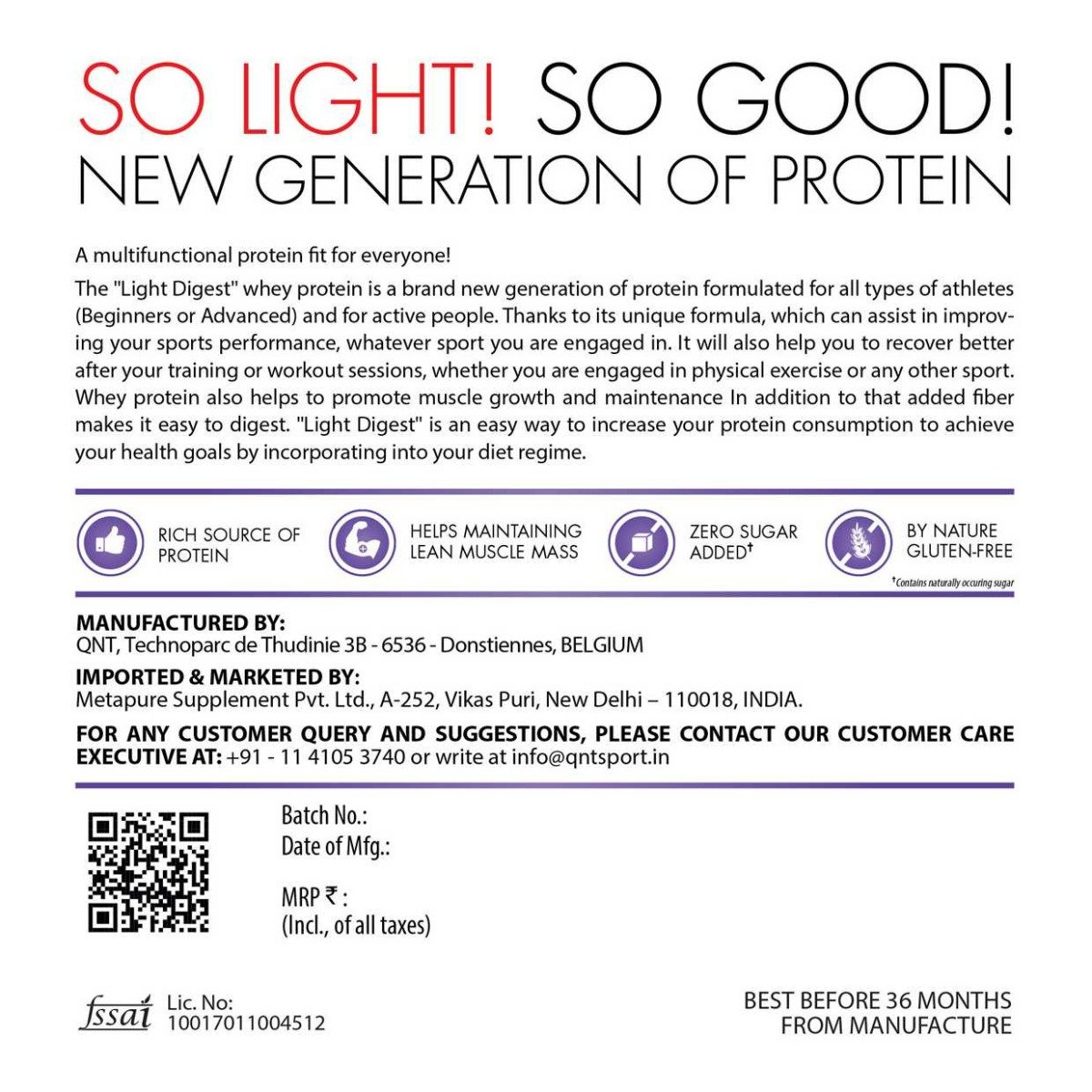 QNT Light Digest Whey Protein White Chocolate Flavour Powder, 908 gm, Pack of 1 QNT Light Digest Whey Protein White Chocolate Flavour Powder, 908 gm, Pack of 1