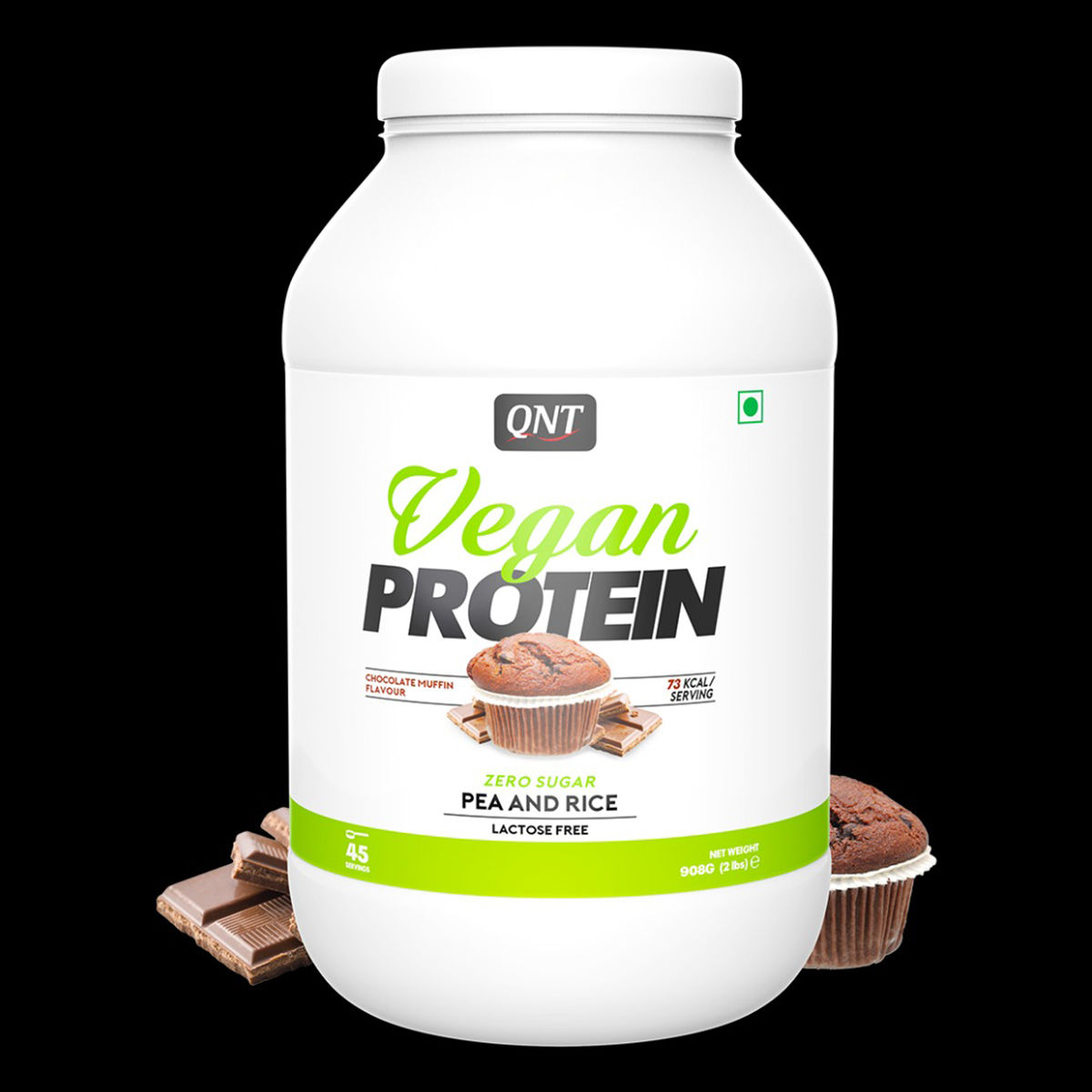 Buy QNT Vegan Protein Chocolate Muffin Flavour Powder, 908 gm Online