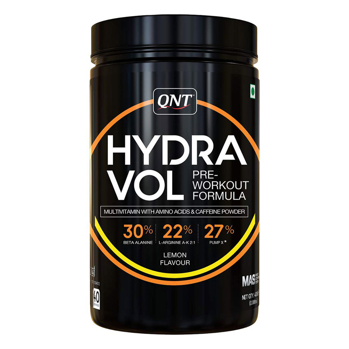 Buy QNT Hydra Vol Pre-Workout Formula Lemon Flavour Powder, 400 gm Online