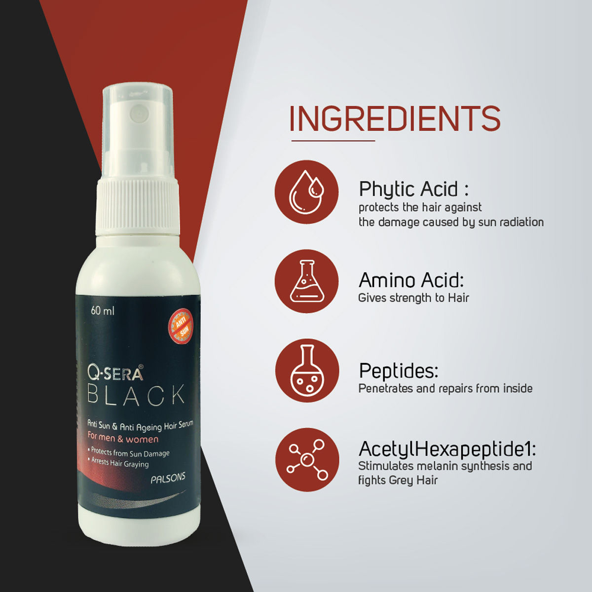 QSera Black Hair Serum 60 ml Price, Uses, Side Effects, Composition