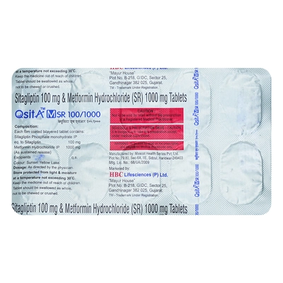 Qsita M SR 100 mg/1000 mg Tablet 10's, Pack of 10 TabletS