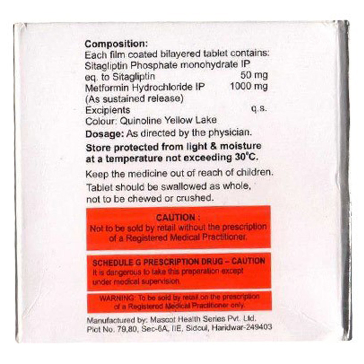 Qsita M SR Tablet 10's, Pack of 10 TabletS Qsita M SR Tablet 10's, Pack of 10 TabletS