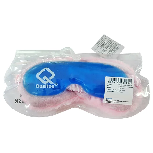 Qualtos Prm Gel Fur Eyemask Pinkhearts (Pgem-103), 1 Count