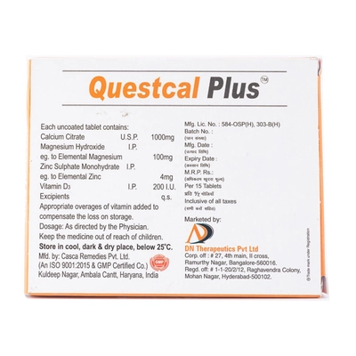 Questcal Plus Tablet 15'S, Pack of 15 TABLETS