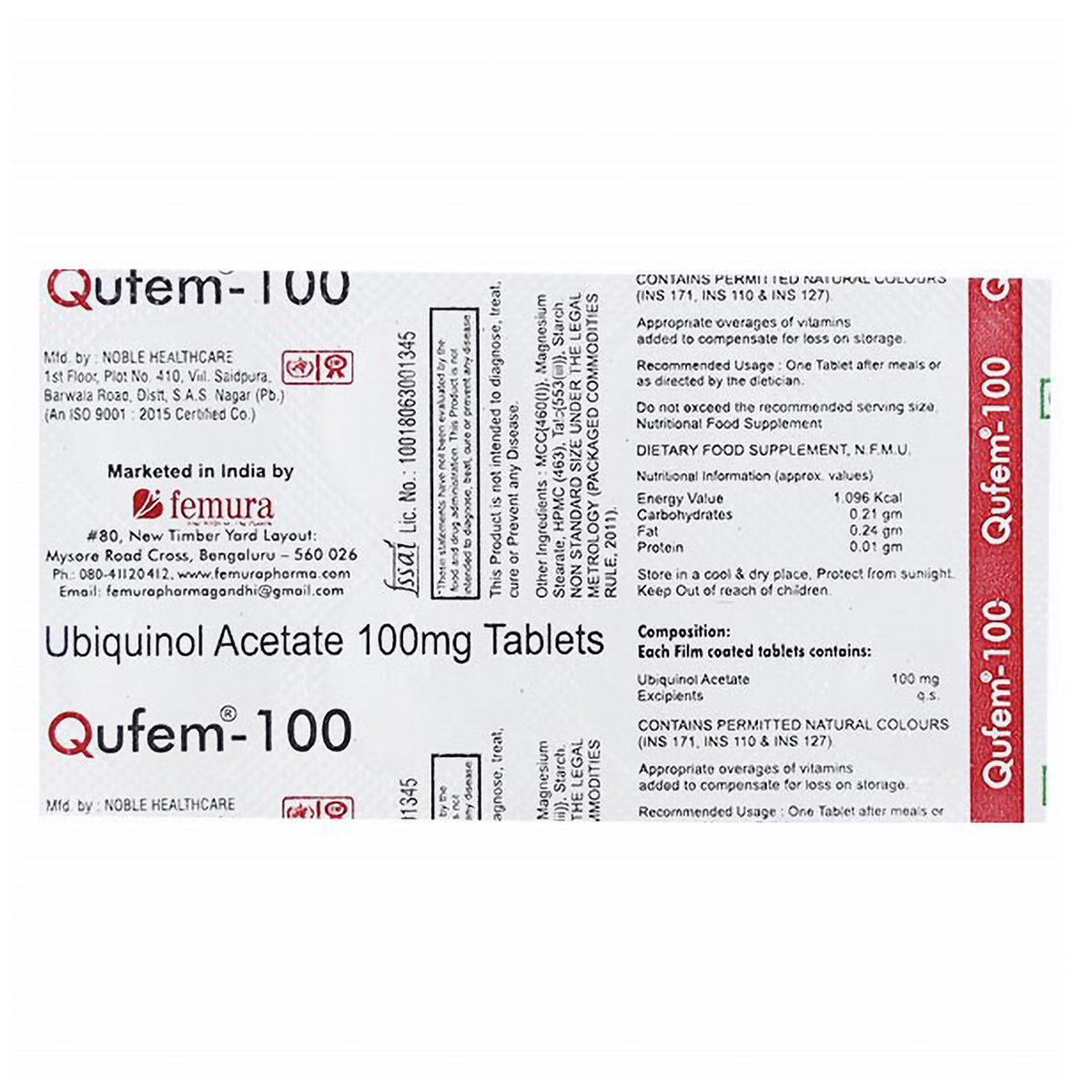 Qufem-100 Tablet 10's, Pack of 10 TABLETS Qufem-100 Tablet 10's, Pack of 10 TABLETS