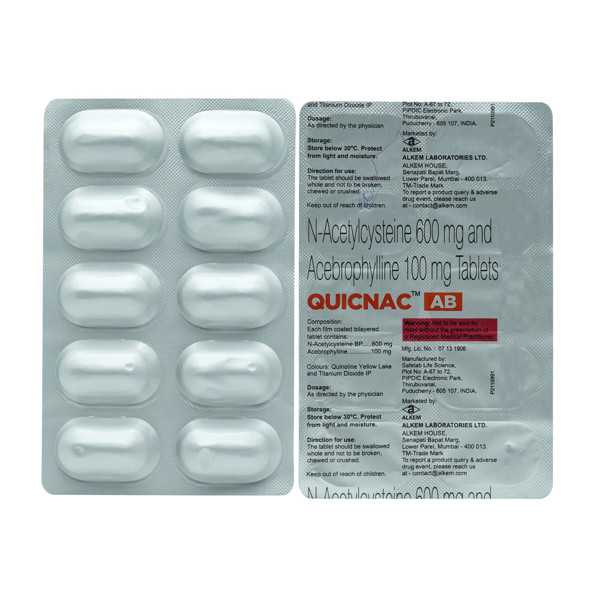 Quicnac AB Tablet 10's, Pack of 10 TABLETS Quicnac AB Tablet 10's, Pack of 10 TABLETS