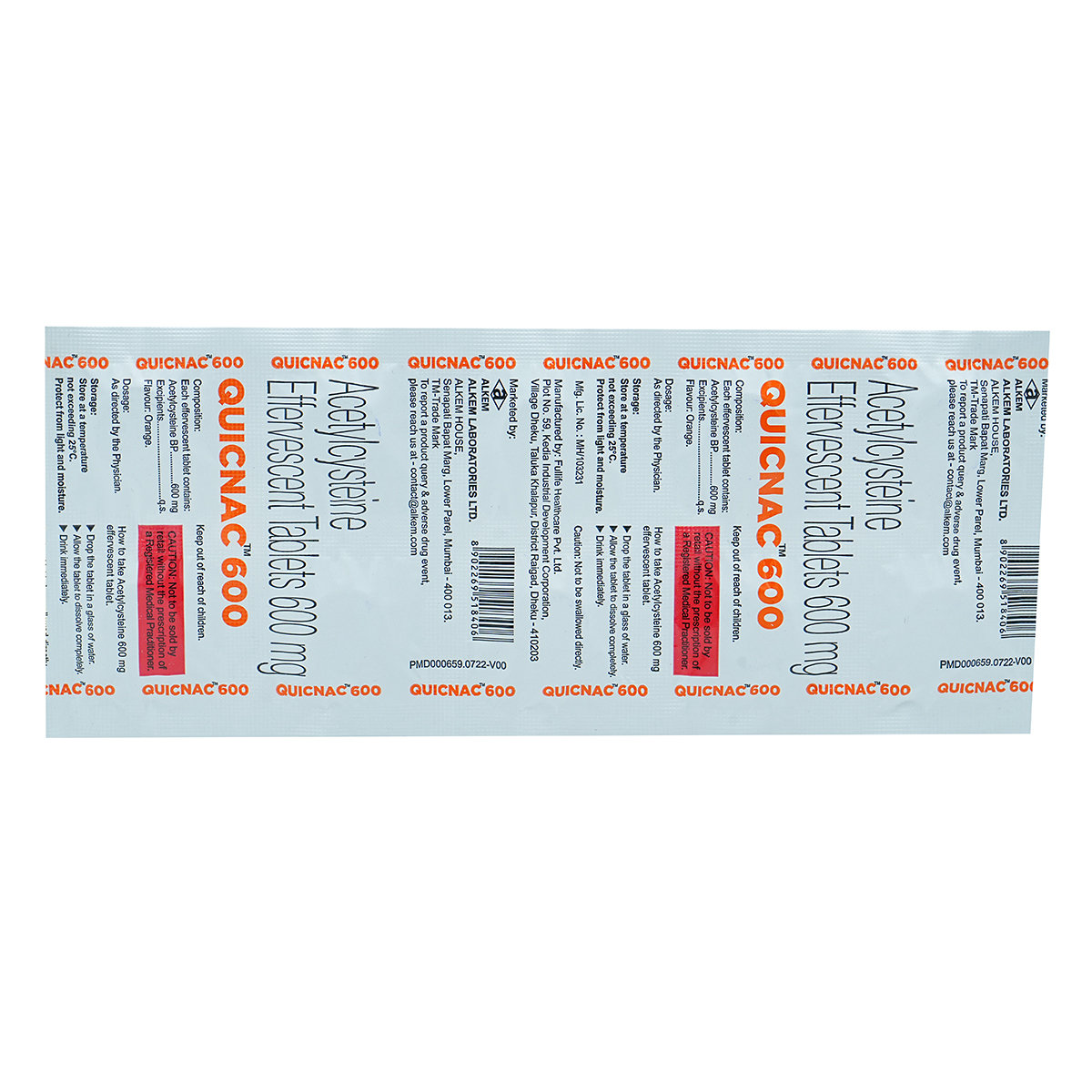 Quicnac Sugar Free Orange Effervescent Tablet 10's, Pack of 10 TABLETS Quicnac Sugar Free Orange Effervescent Tablet 10's, Pack of 10 TABLETS