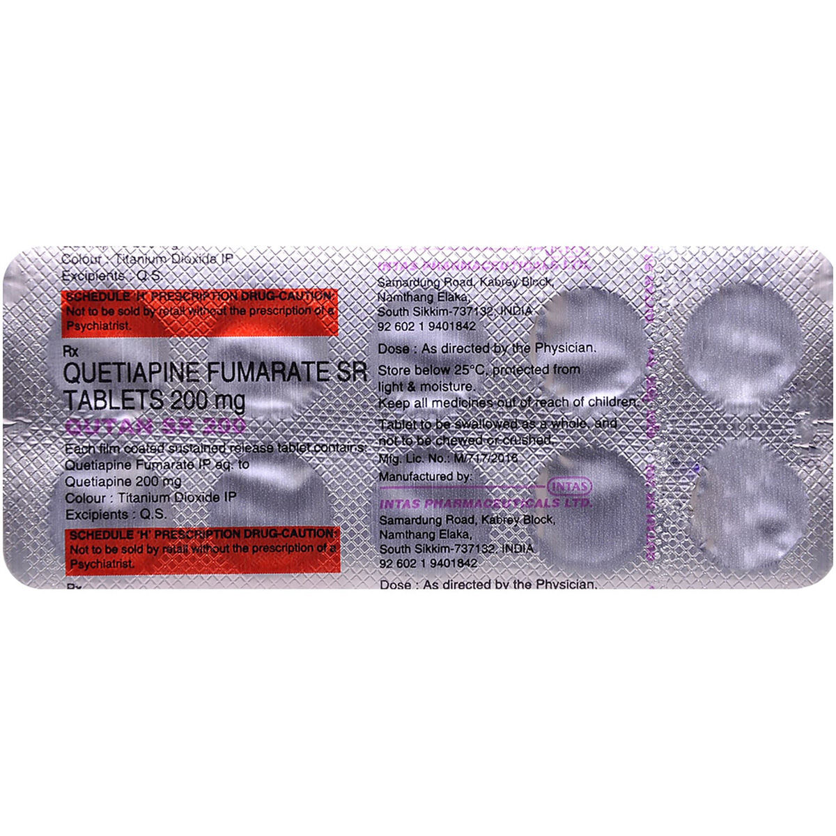 Qutan SR 200 Tablet 10's, Pack of 10 TABLETS