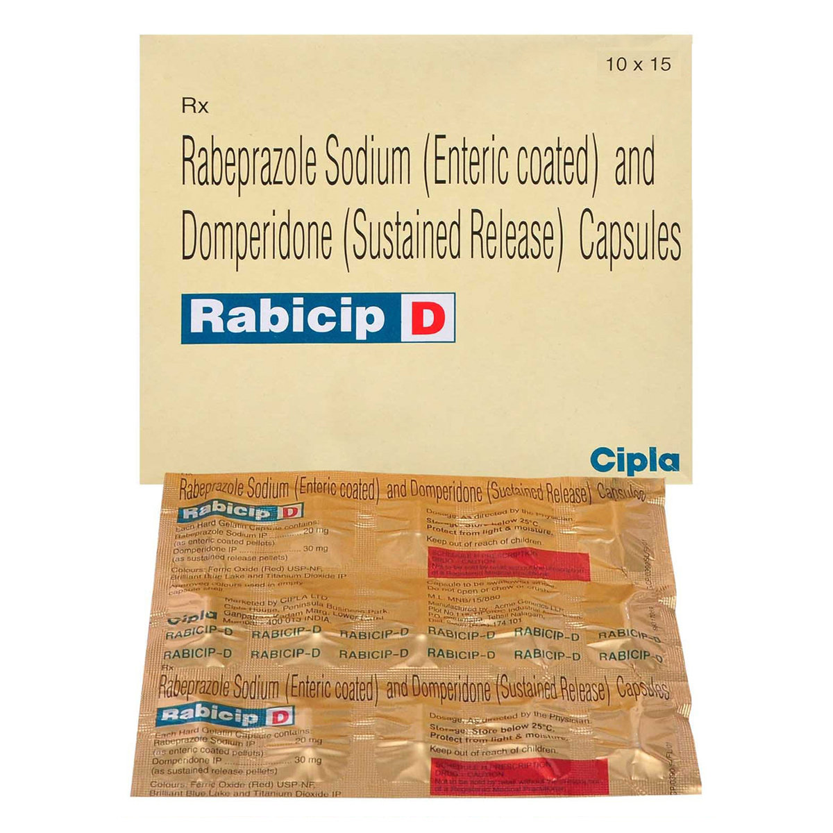 Rabicip D Capsule 15's, Pack of 15 Rabicip D Capsule 15's, Pack of 15