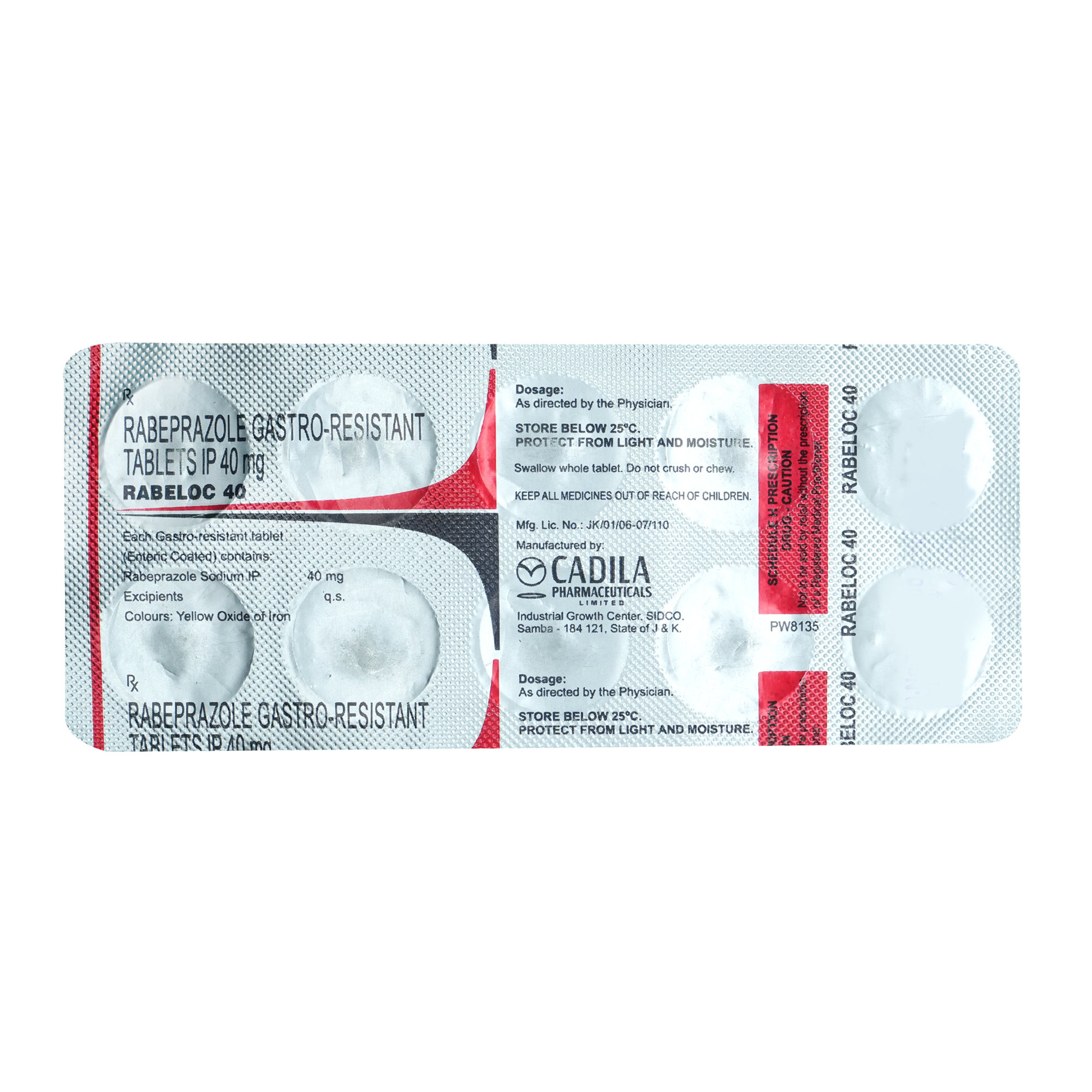 Rabeloc 40 Tablet 10's, Pack of 10 TABLETS Rabeloc 40 Tablet 10's, Pack of 10 TABLETS