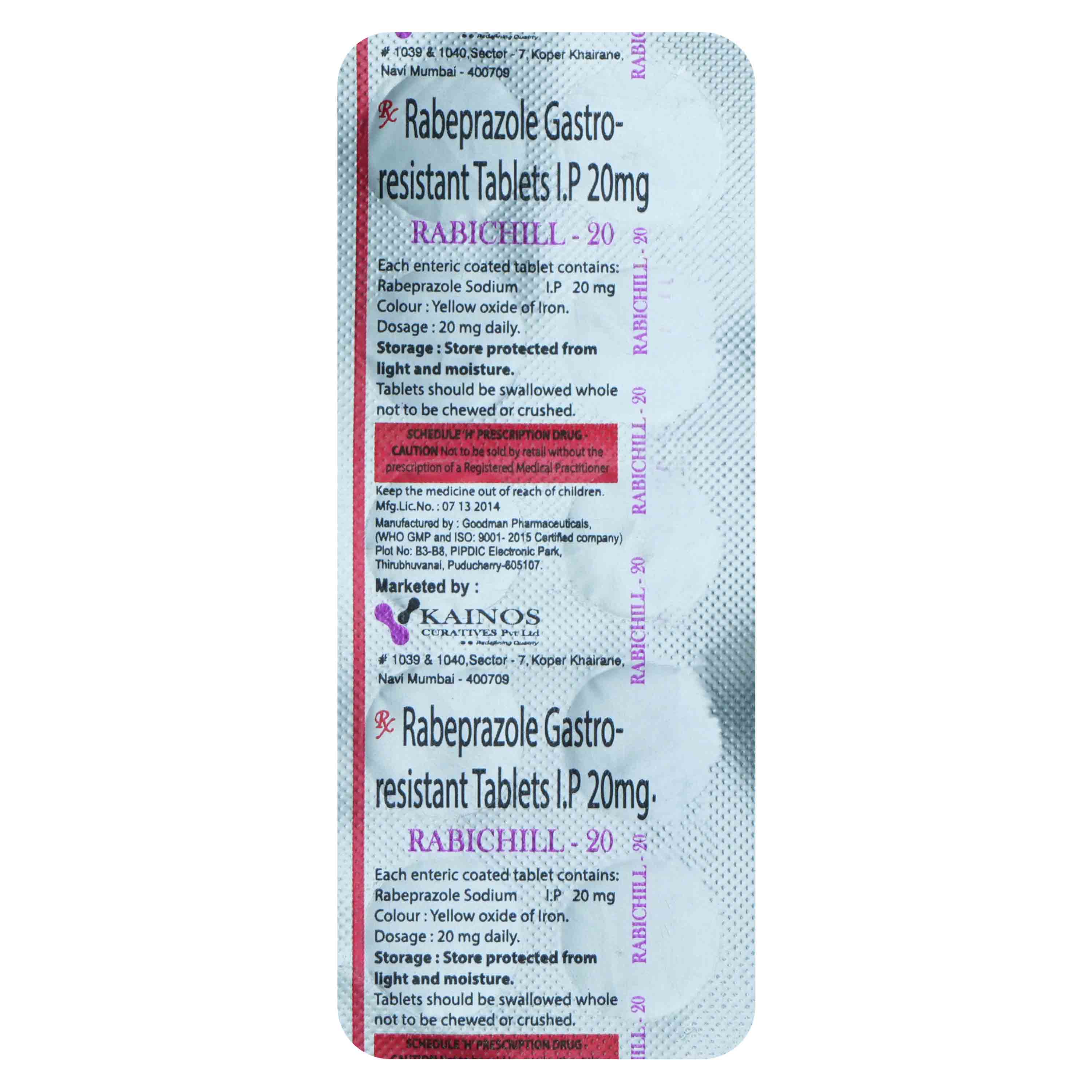 Rabichill-20Mg Tablet, Pack of 10 TabletS Rabichill-20Mg Tablet, Pack of 10 TabletS