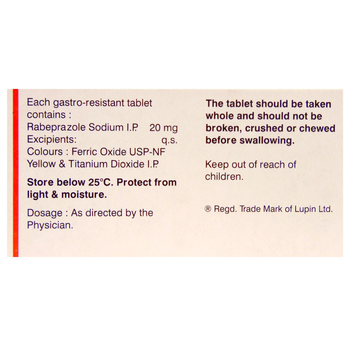 Rablet 20 mg Tablet 15's, Pack of 15 TABLETS Rablet 20 mg Tablet 15's, Pack of 15 TABLETS