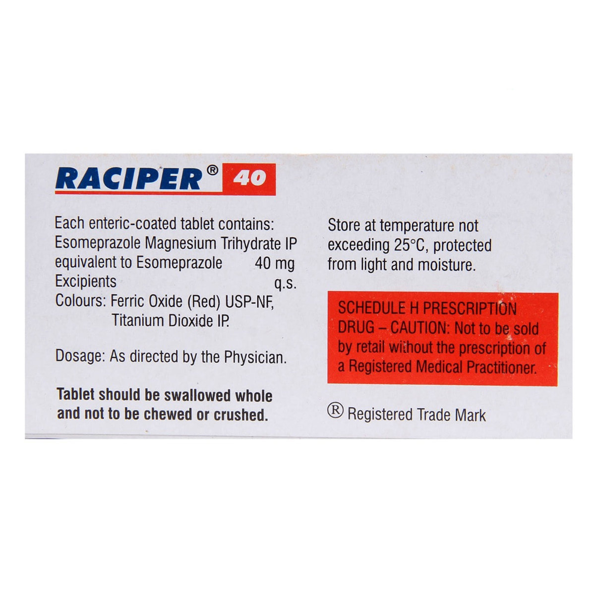 Raciper 40 Tablet 15's, Pack of 15 TABLETS Raciper 40 Tablet 15's, Pack of 15 TABLETS