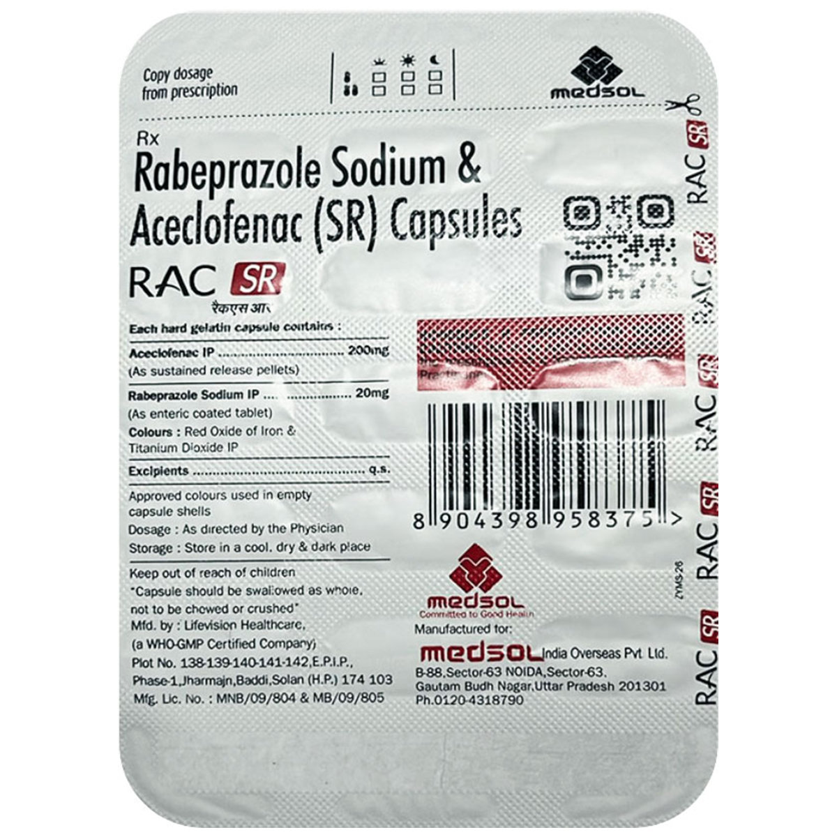 Rac SR Capsule 15's Rac SR Capsule 15's