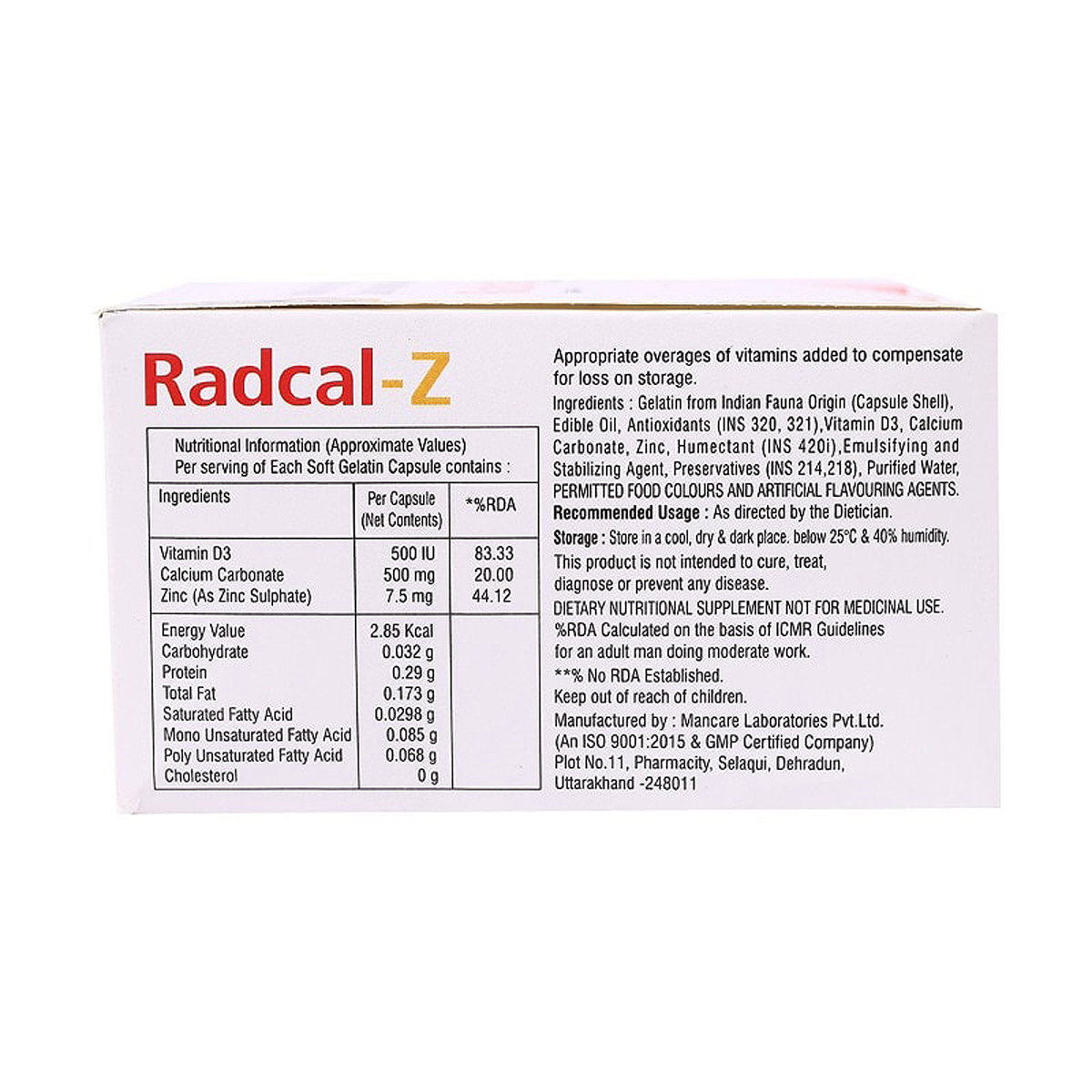 Radcal-Z Capsule 10's, Pack of 10 Radcal-Z Capsule 10's, Pack of 10