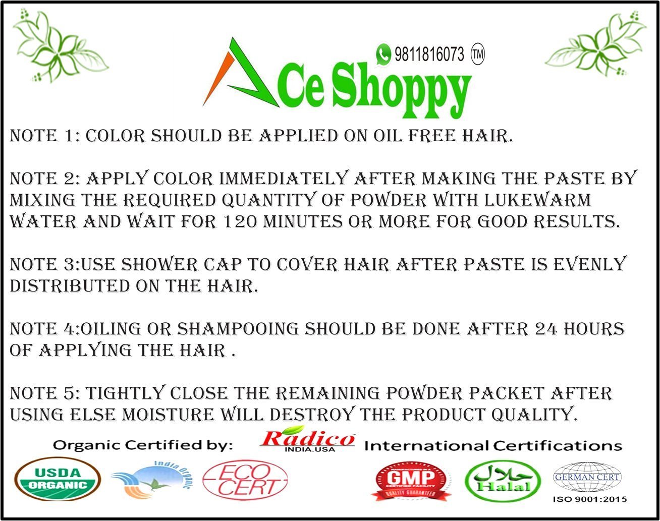 Radico Org Hair Colour Mahogany 100g, Pack of 1 Radico Org Hair Colour Mahogany 100g, Pack of 1