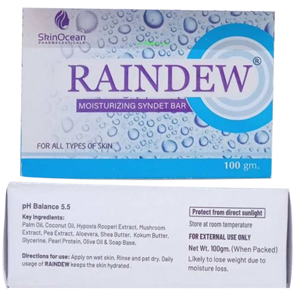 Raindew Moisturizing Syndet Bar 100 gm, Pack of 1 Raindew Moisturizing Syndet Bar 100 gm, Pack of 1