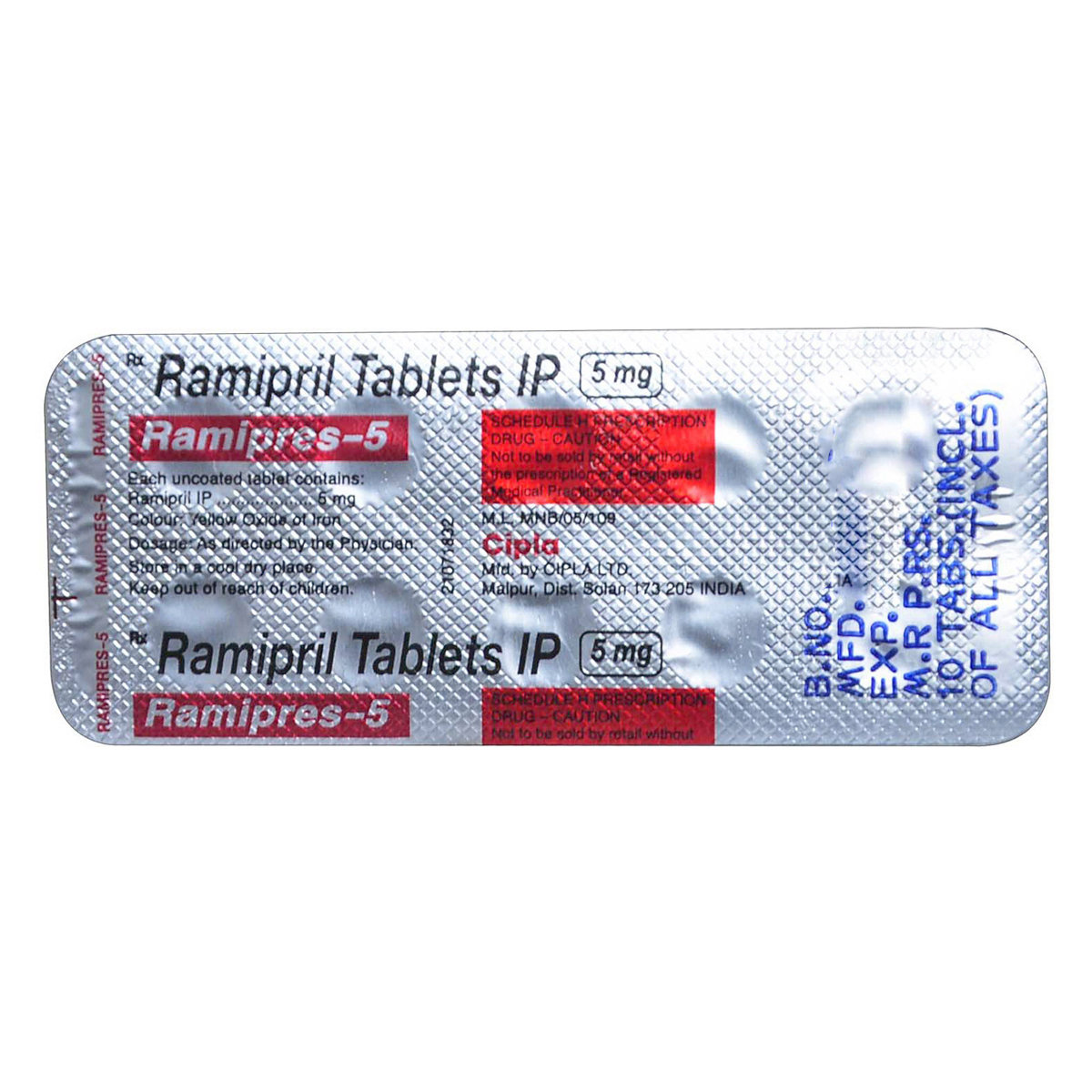Ramipres-5 Tablet 10's, Pack of 10 TABLETS Ramipres-5 Tablet 10's, Pack of 10 TABLETS