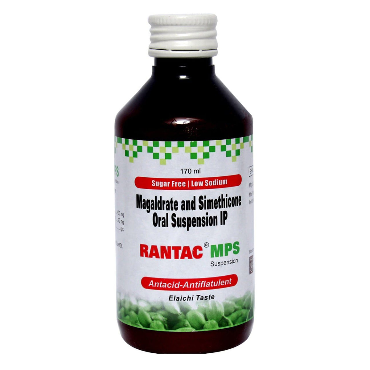 Rantac MPS SF Elaichi Flavour Suspension 170 ml, Pack of 1 SUSPENSION Rantac MPS SF Elaichi Flavour Suspension 170 ml, Pack of 1 SUSPENSION