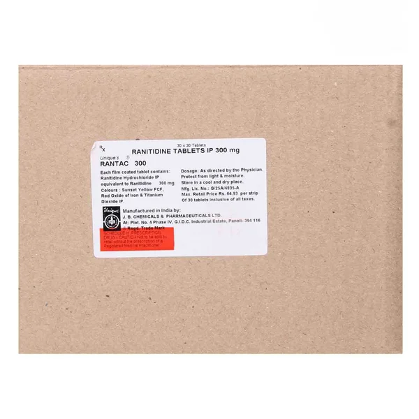 Rantac 300 Tablet 30's, Pack of 30 TABLETS