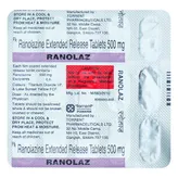 Ranolaz 500 mg Tablet 15's, Pack of 15 TabletS