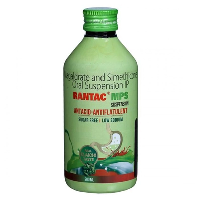 Rantac MPS Sugar Free Elaichi Flavour Suspension 200 ml, Pack of 1 Suspension