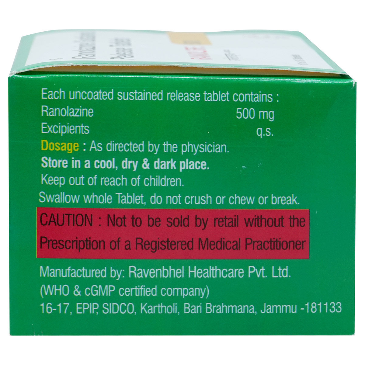 Ranolife 500 mg Tablet 10's, Pack of 10 TabletS Ranolife 500 mg Tablet 10's, Pack of 10 TabletS